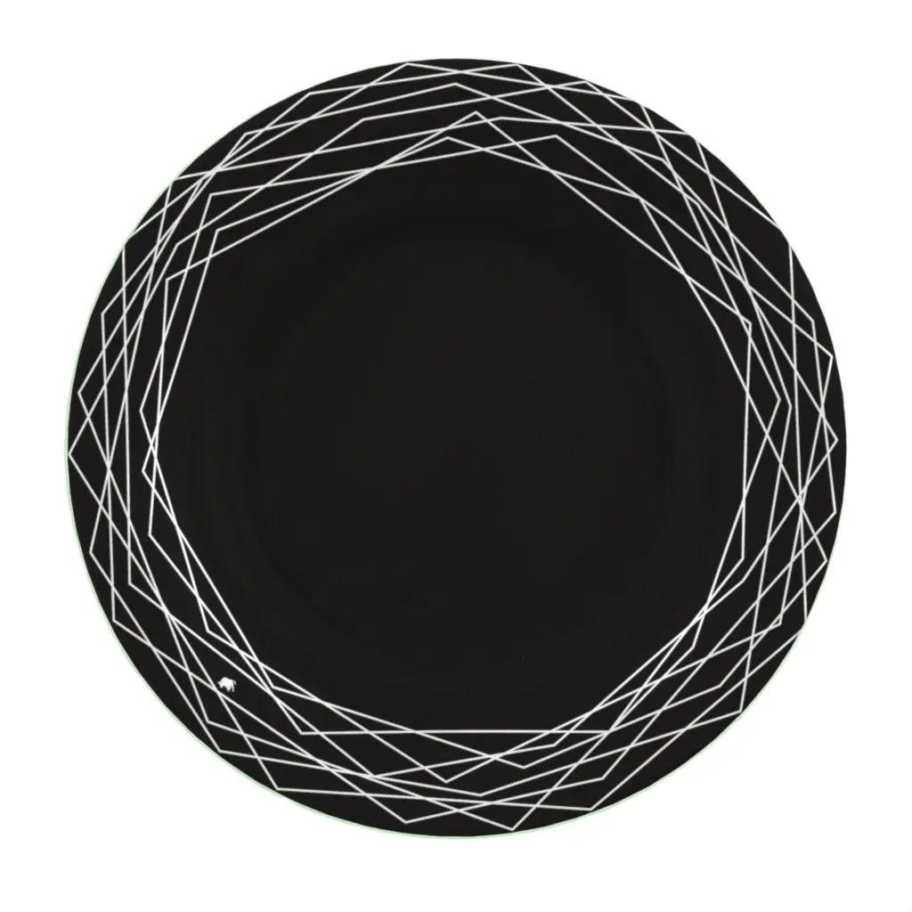 Black Dessert Plate in Black - Restaurant Plates - 3/4 View