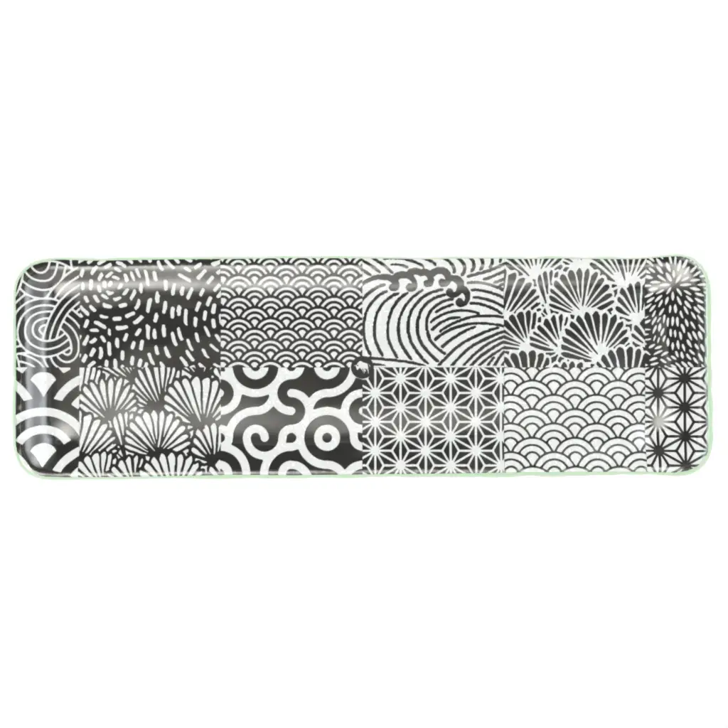 Black Sushi Plate in Dark Gray - Specialty Dinnerware - 3/4 View