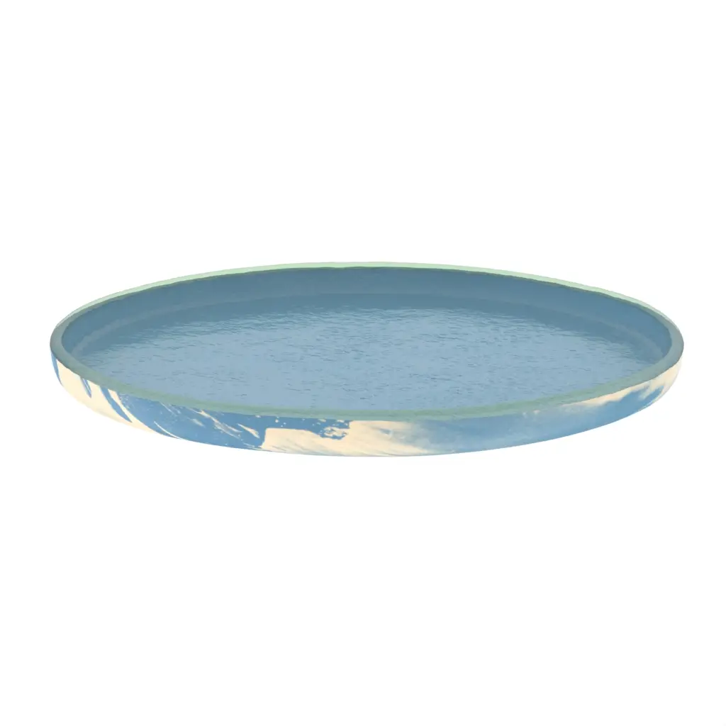 Blue Appetizer Plates - Side Plates | MyGlassStudio - 3/4 View