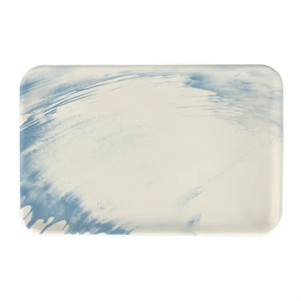 Blue Appetizer Plate in Birch White - Side Plates - 3/4 View