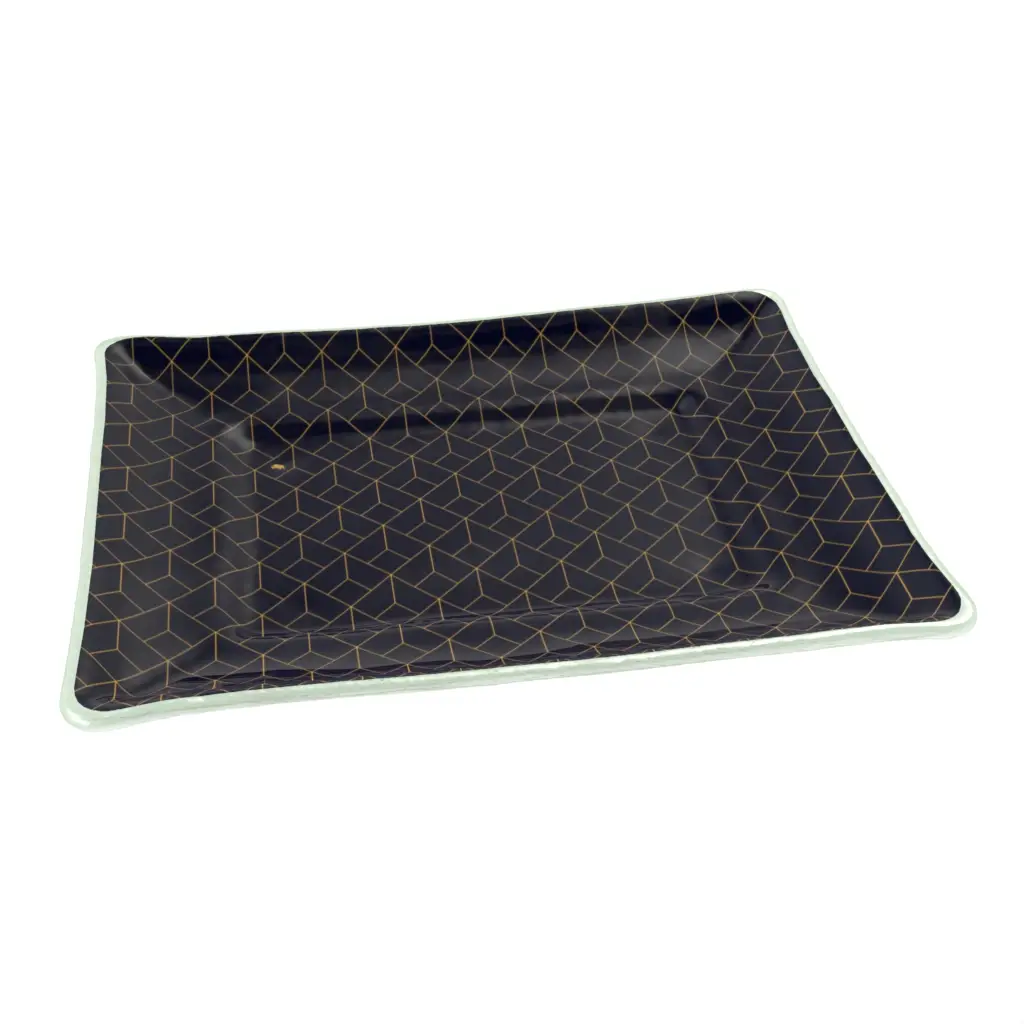 Blue Dessert Plate in Navy Onyx Blue - Restaurant Plates - 3/4 View