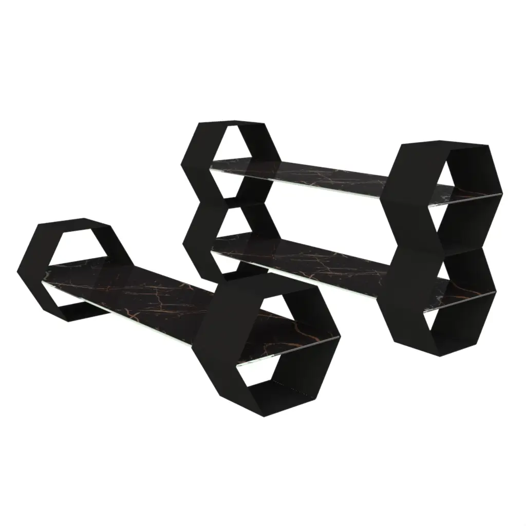 Buffet Display Stand in Black - Buffet Risers Stands - 3/4 View