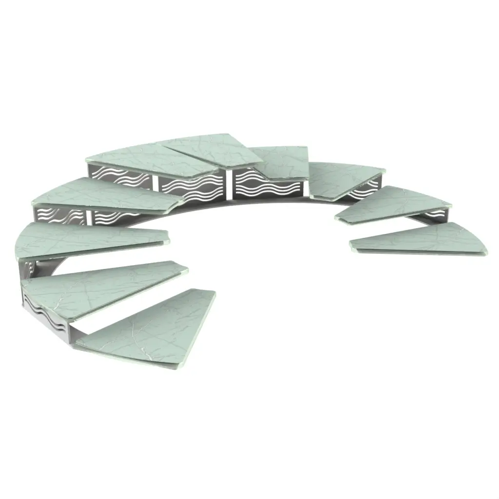 Buffet Display Stand in Teal Turquoise - Buffet Risers Stands - 3/4 View