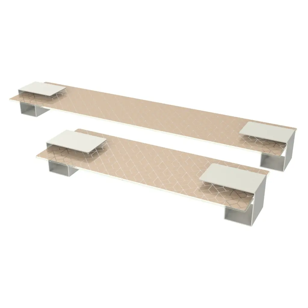 Buffet Display Stand in Almond Beige - Buffet Risers Stands - 3/4 View