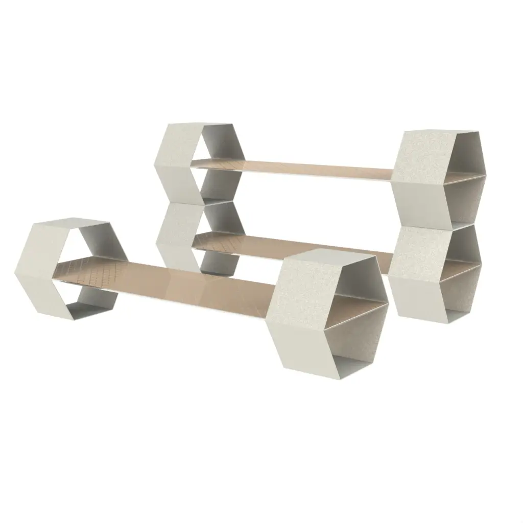 Buffet Food Stand in Almond Beige - Buffet Risers Stands - 3/4 View