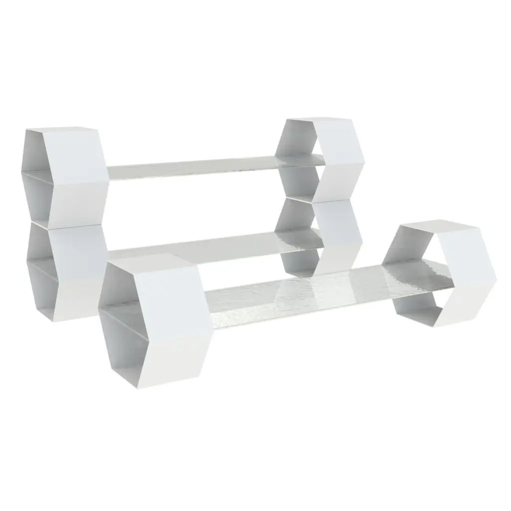 Buffet Food Stand in Glass With Texture - Buffet Risers Stands - 3/4 View