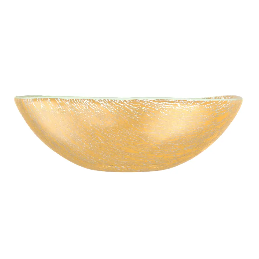 Buffet Serving Bowl in Matte Gold - Buffet Serveware - 3/4 View