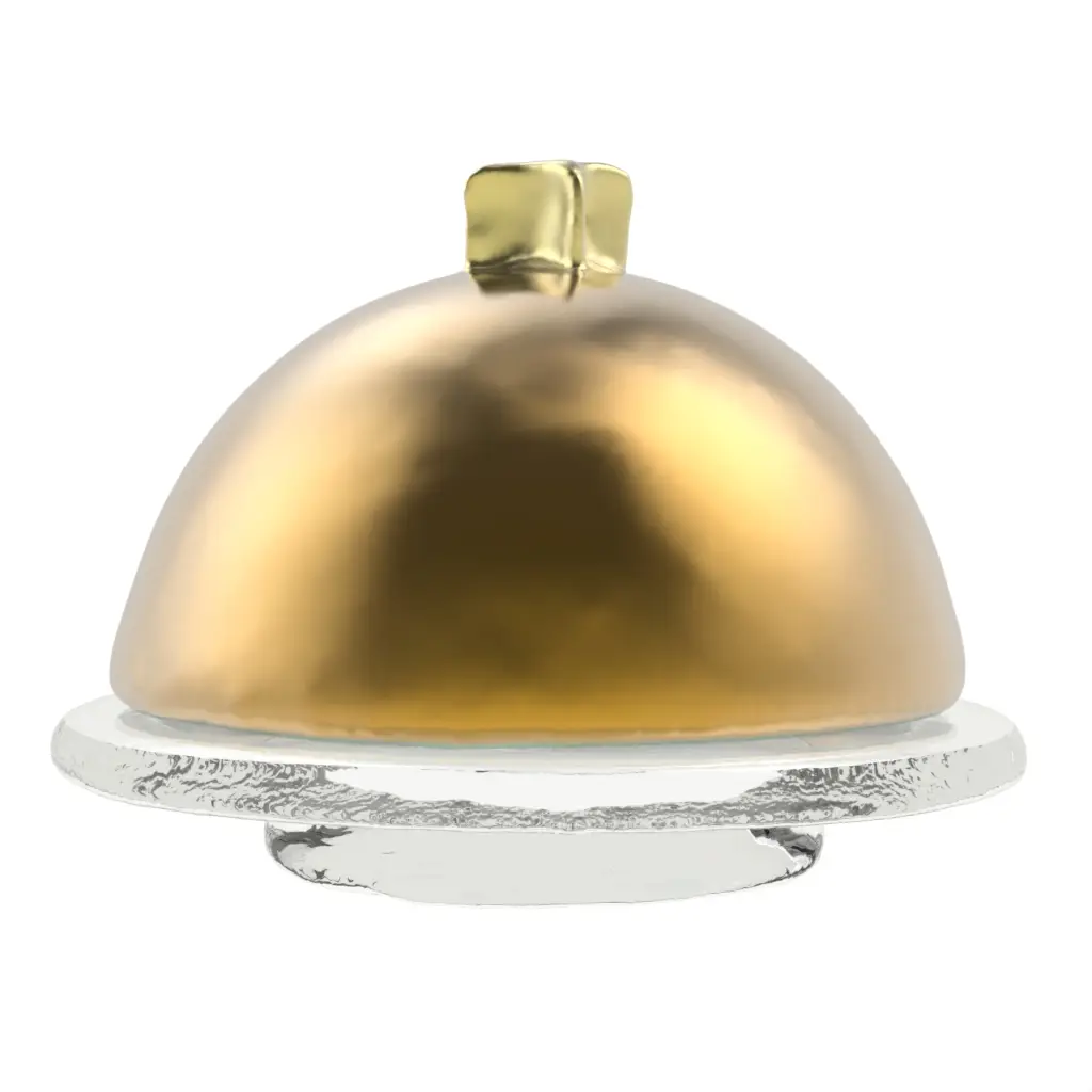 Butter Bowl With Lid in Pure Gold - Bread & Butter - 3/4 View