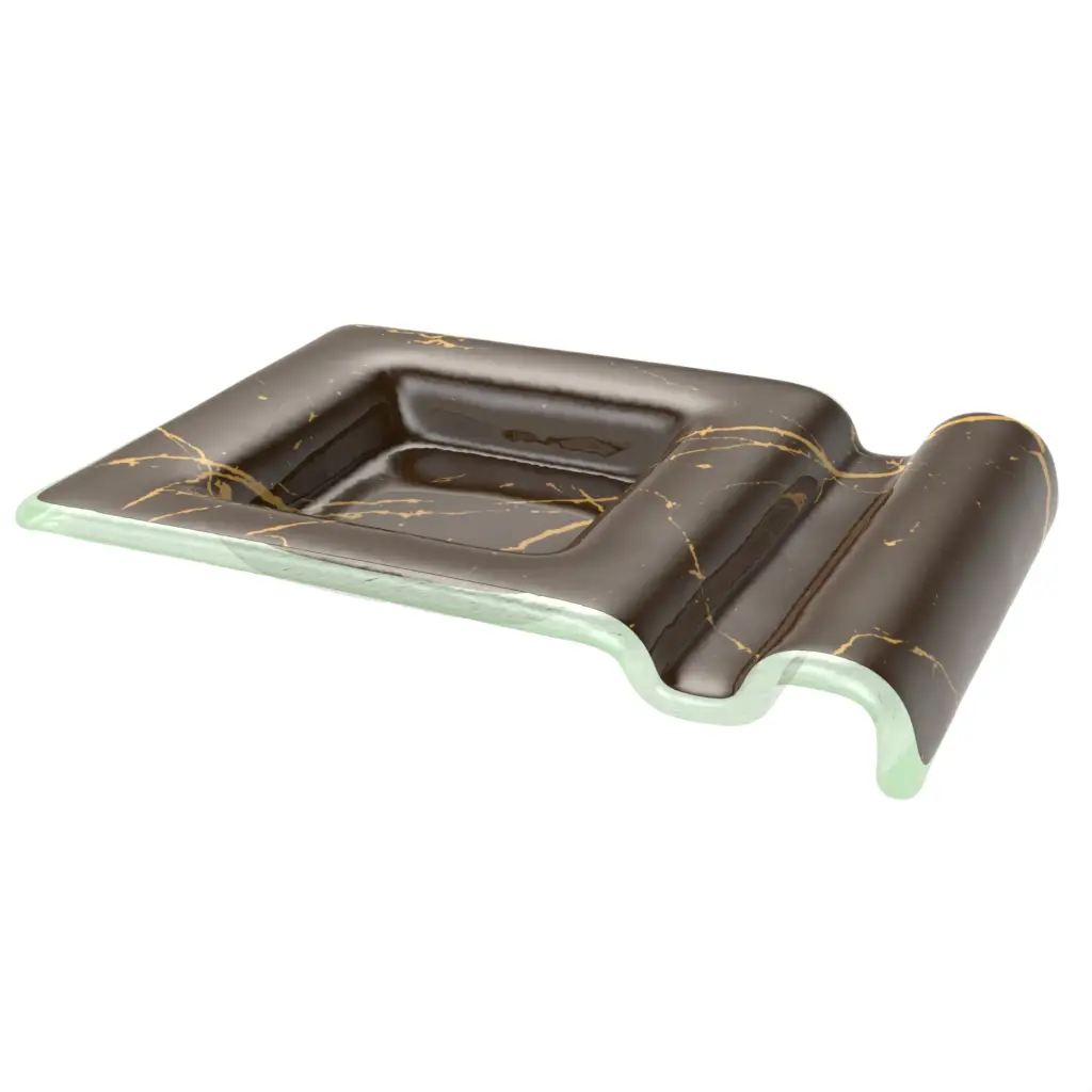 Butter Pat Dish in Sepia Brown - Bread & Butter - 3/4 View