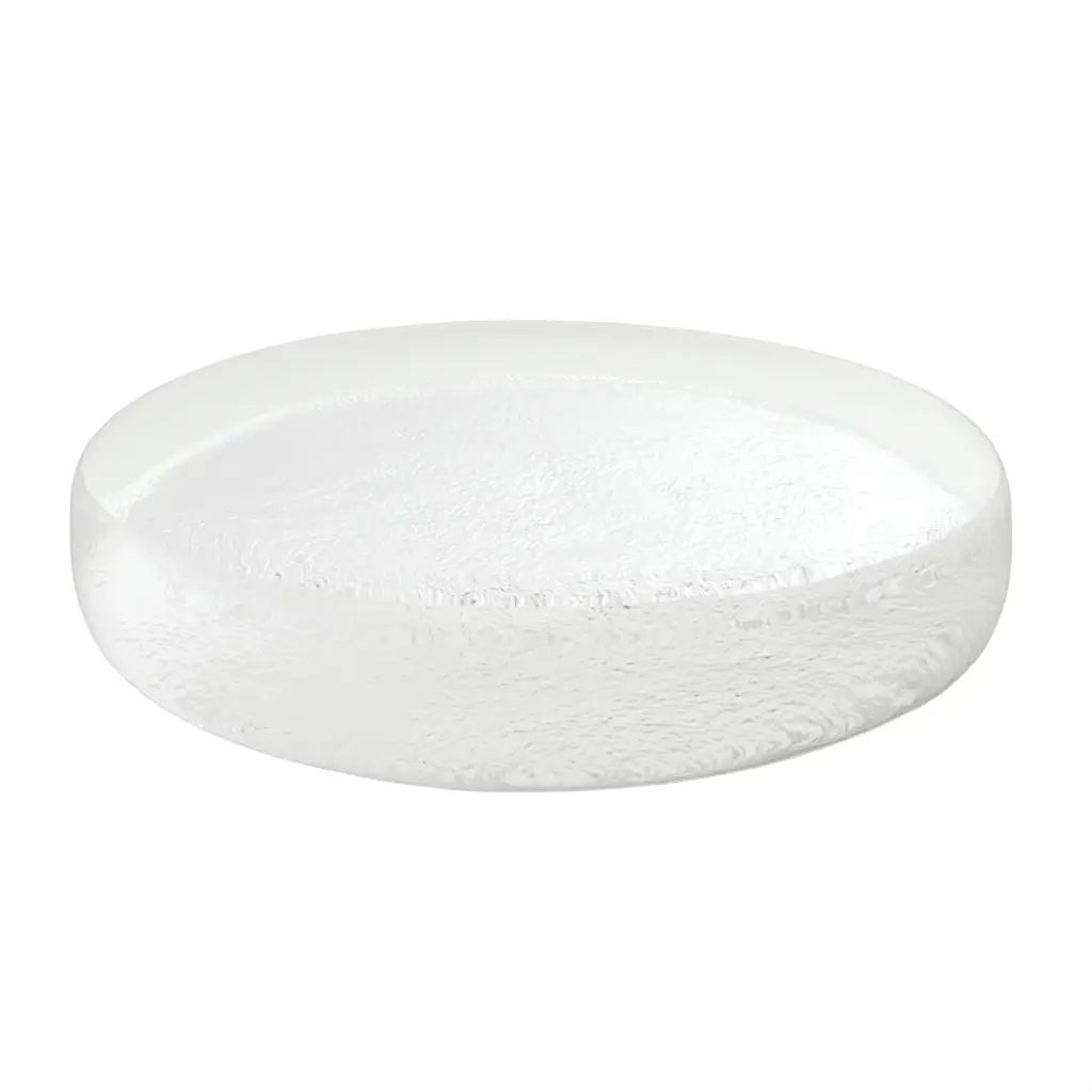 Butter Pat Dish in Glass With Texture - Bread & Butter - 3/4 View
