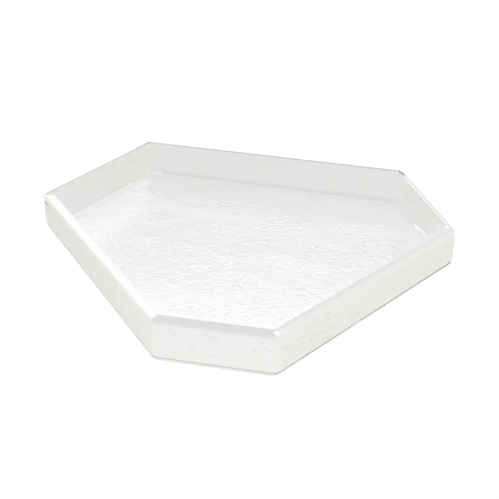 Butter Pat Dish in Glass With Texture - Bread & Butter - 3/4 View