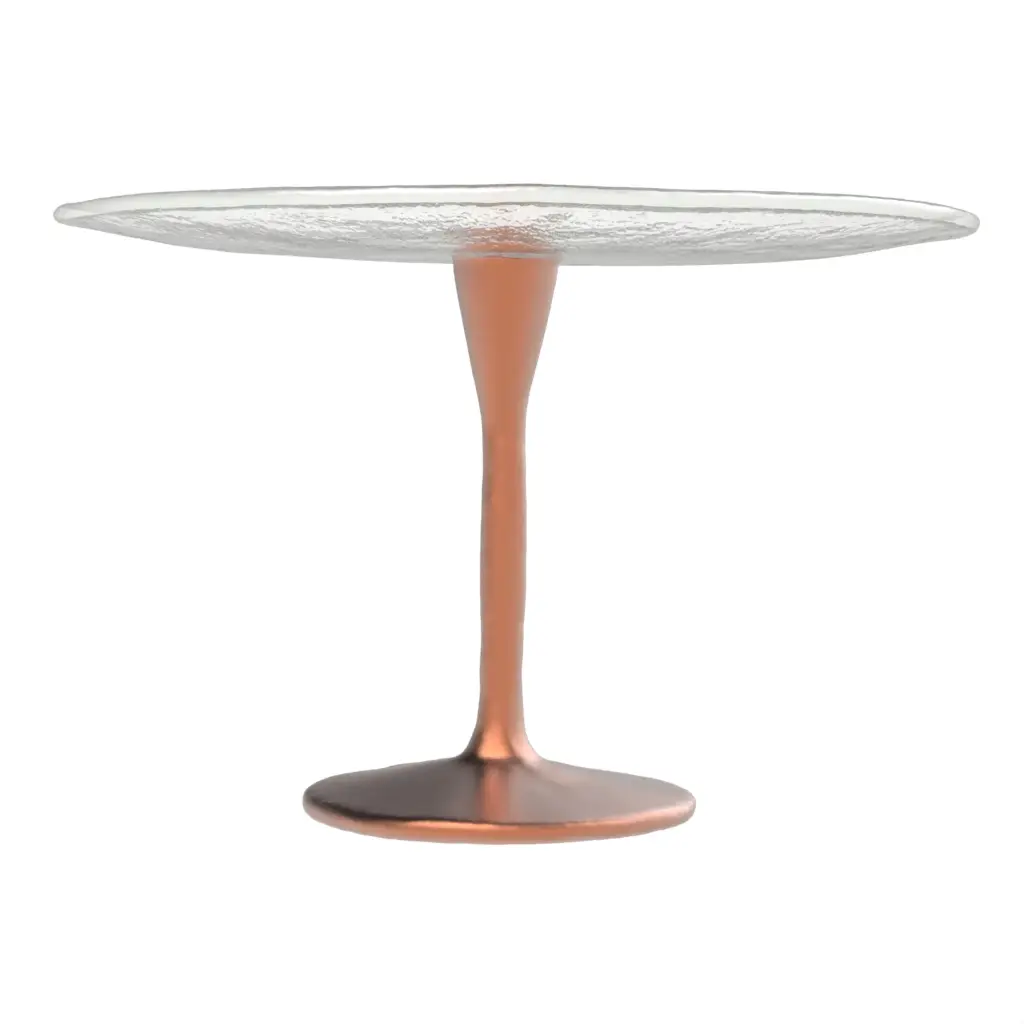 Cake Pedestal in Glass With Texture - Cake Stands - 3/4 View
