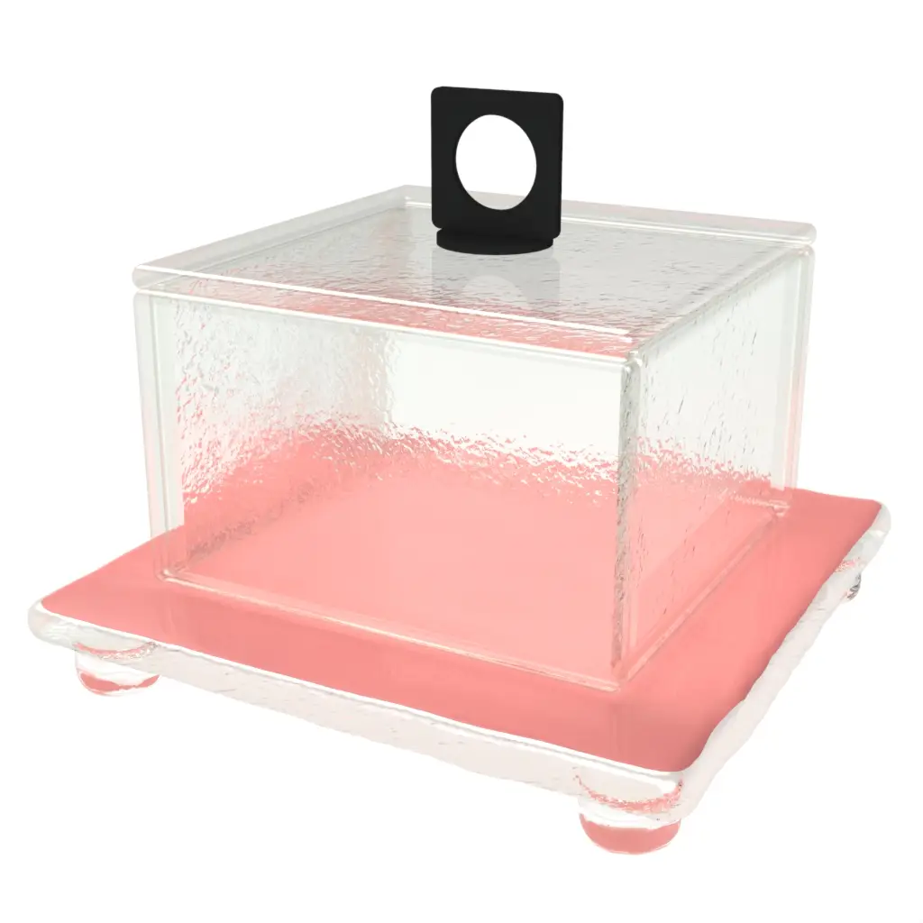 Cake Stand And Dome in Pink Nektar - Cake Stands - 3/4 View