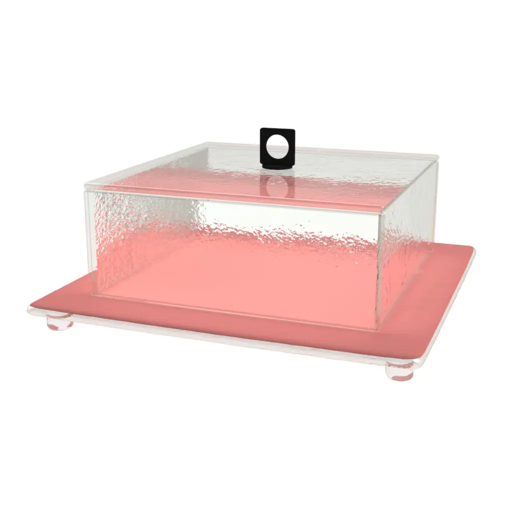 Cake Stand And Dome in Pink Nektar - Cake Stands - 3/4 View