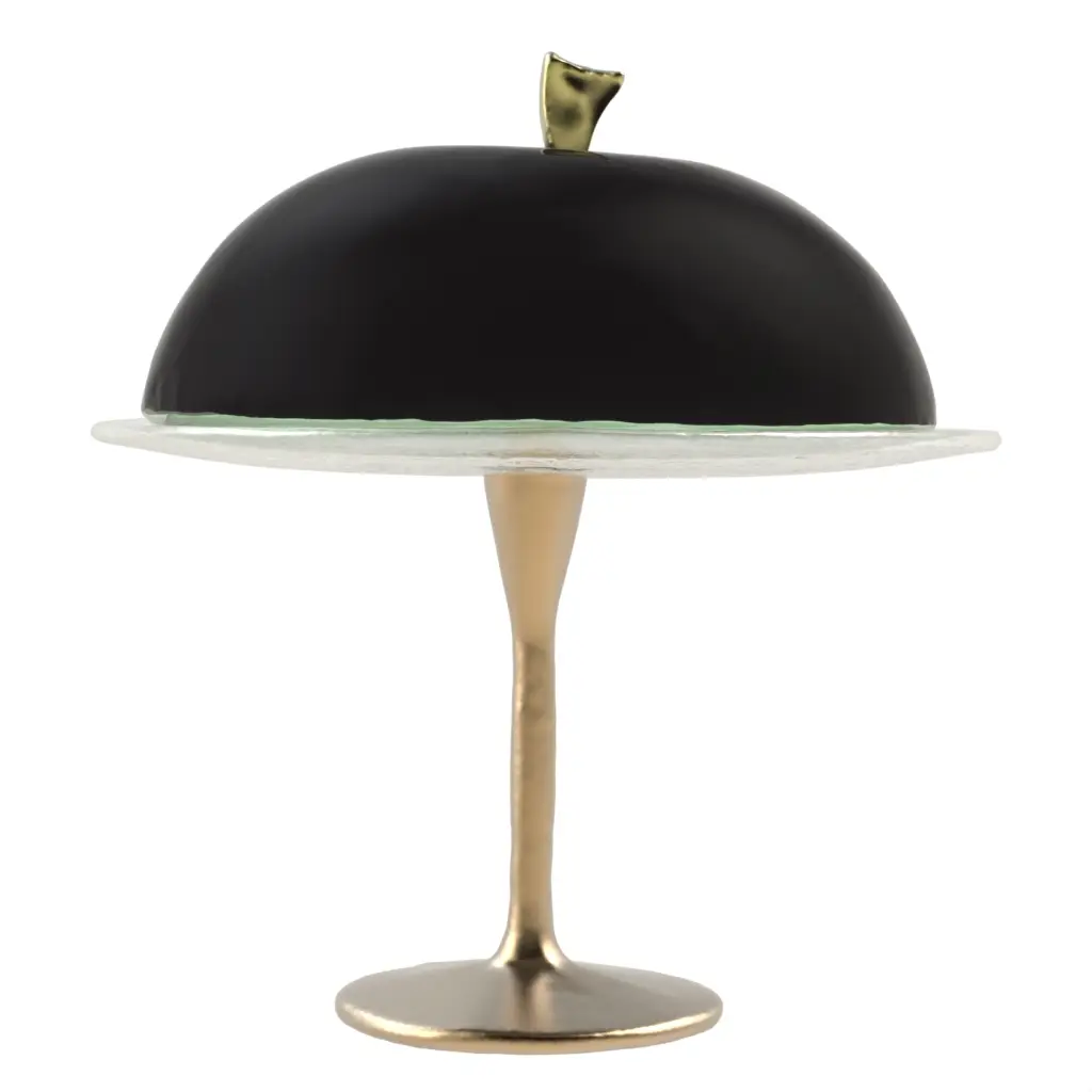 Cake Stand And Dome in Black - Cake Stands - 3/4 View