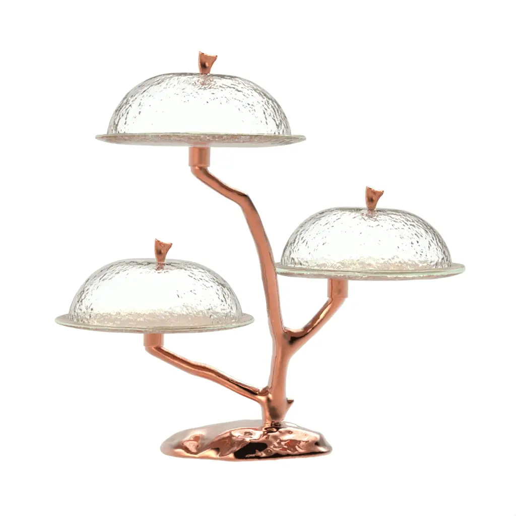 Cake Stand And Dome in Tobacco Brown - Cake Stands - 3/4 View