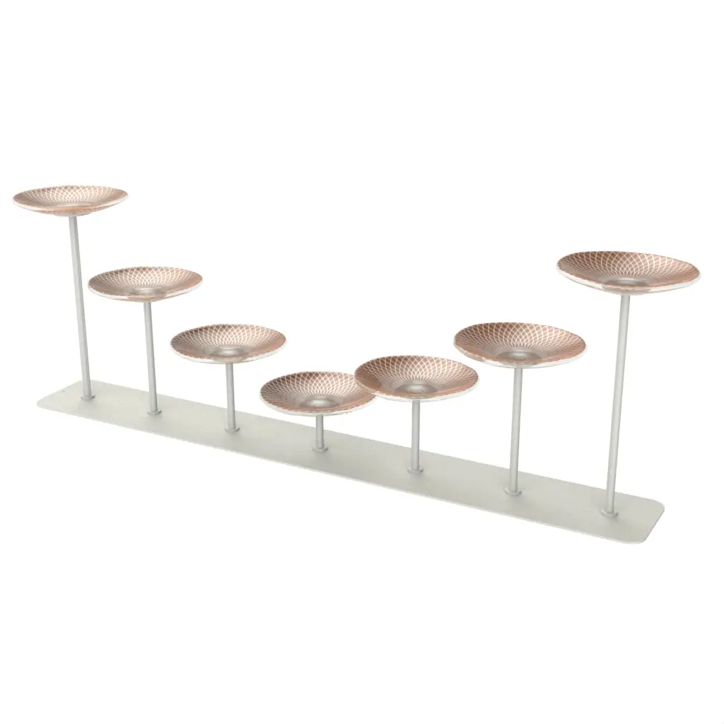 Canape Display in Brown Copper - Buffet Risers Stands - 3/4 View