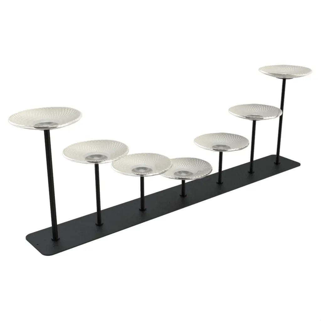 Canape Display in Birch White - Buffet Risers Stands - 3/4 View
