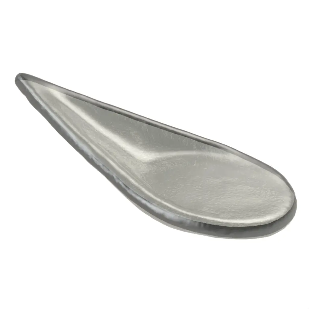 Canape Spoon in Gray Textured Glass - Catering Serveware - 3/4 View