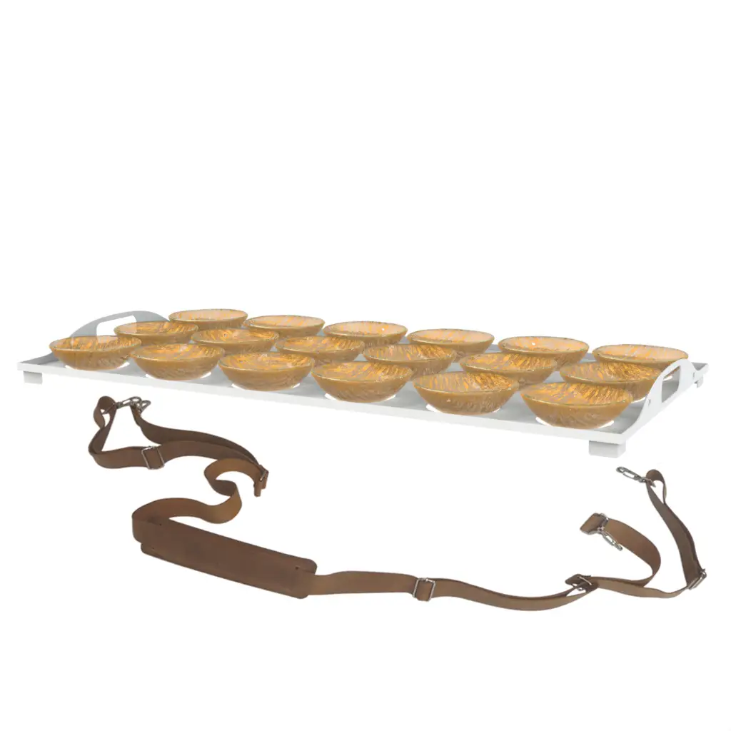 Canape Tray in Matte Gold - Catering Serveware - 3/4 View