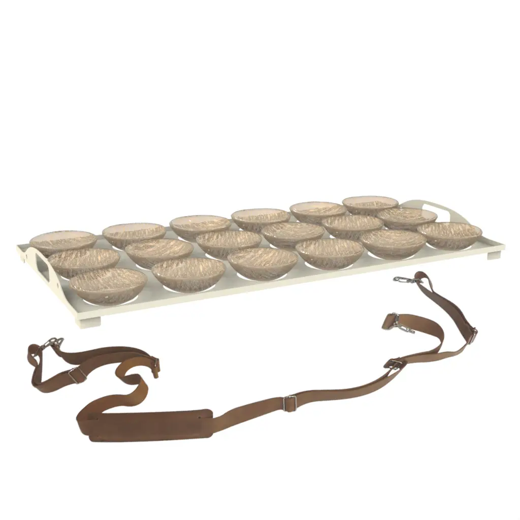 Canape Tray in Almond Beige - Catering Serveware - 3/4 View