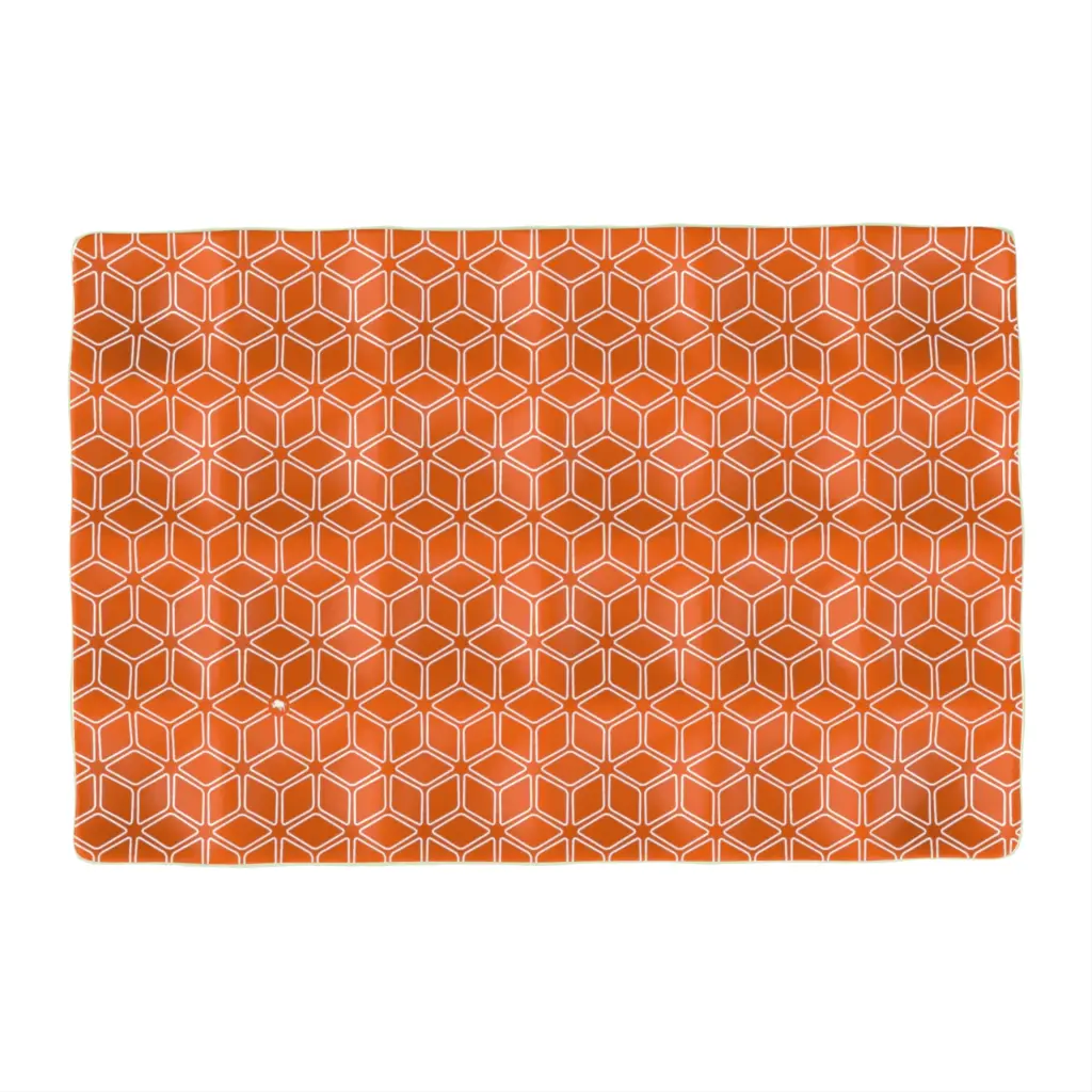 Catering Passing Tray in Hermes Orange - Catering Serveware - 3/4 View