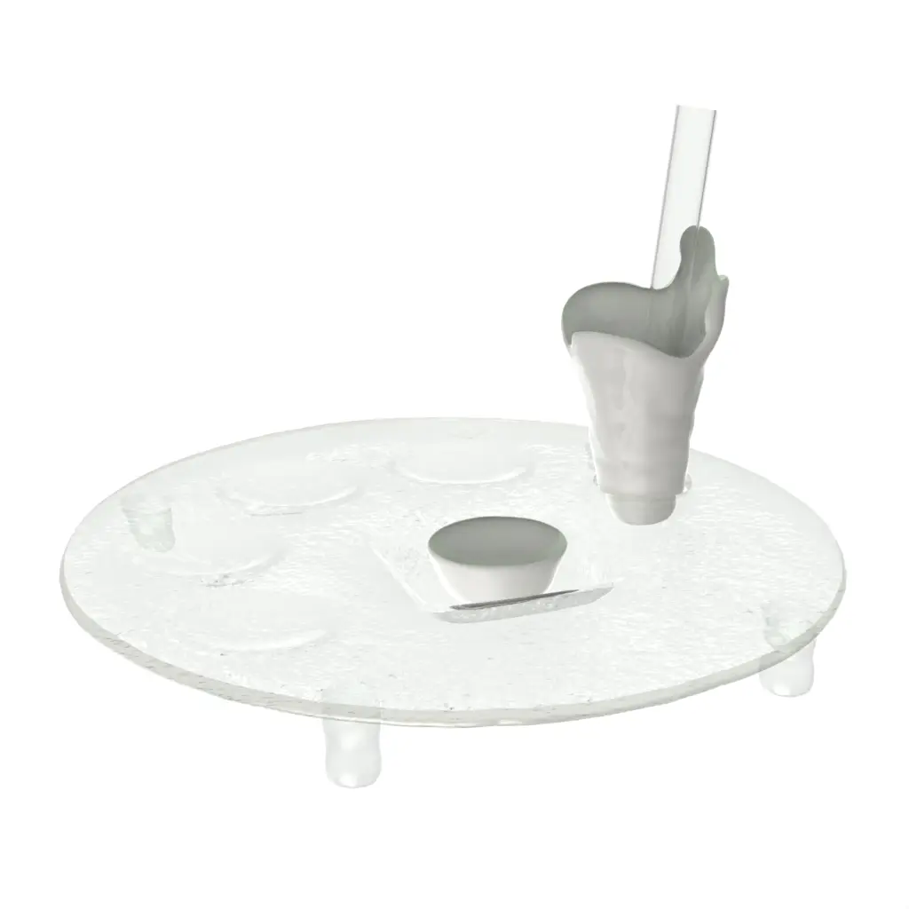 Caviar Serving Set in Light Silver Gray - Specialty Dinnerware - 3/4 View