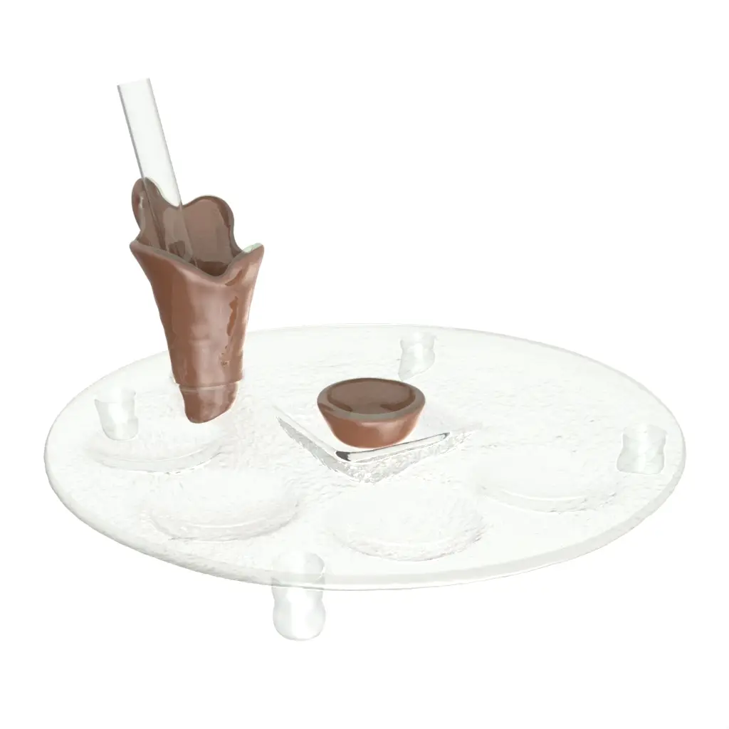 Caviar Serving Set in Tobacco Brown - Specialty Dinnerware - 3/4 View