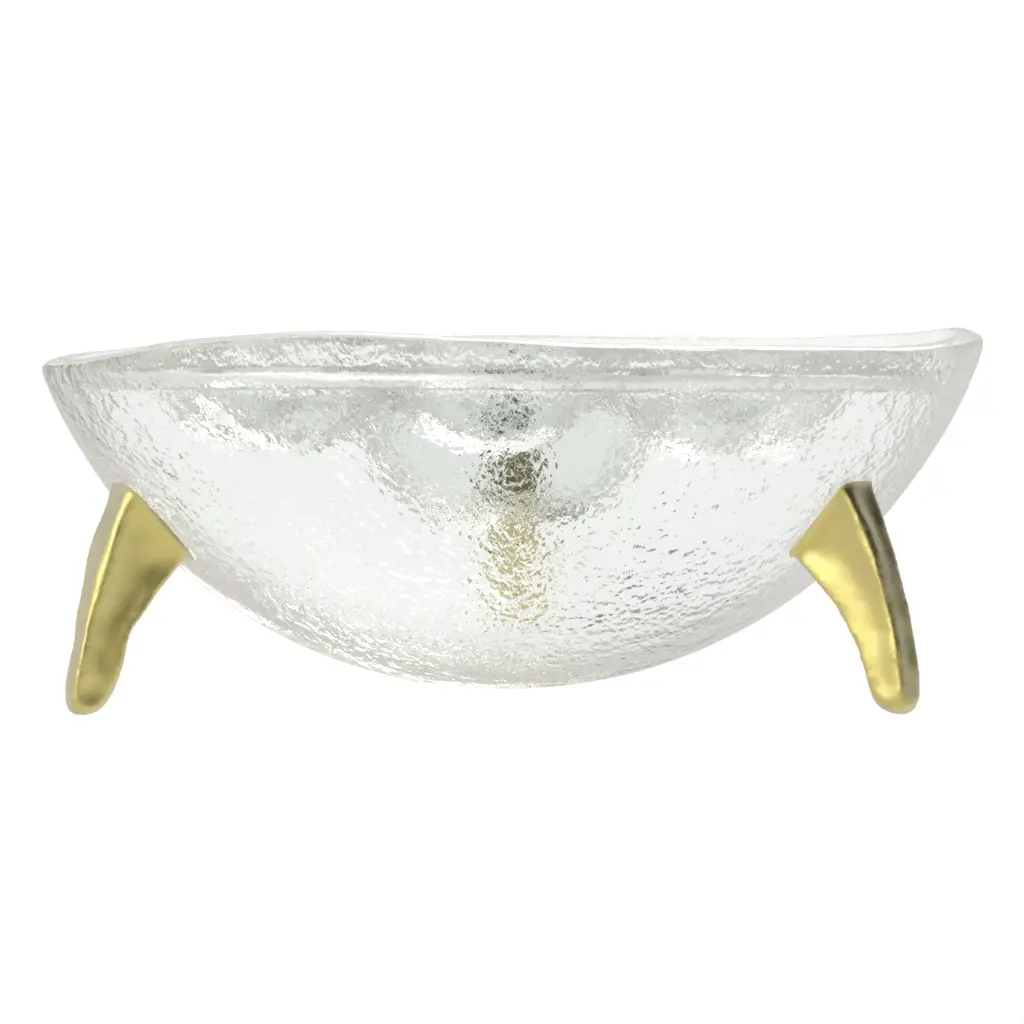 Caviar Serving Set in Glass With Texture - Specialty Dinnerware - 3/4 View
