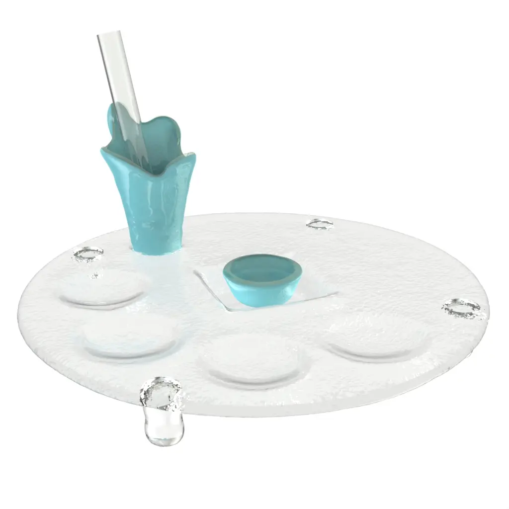 Caviar Tray in Porcelain Blue - Specialty Dinnerware - 3/4 View