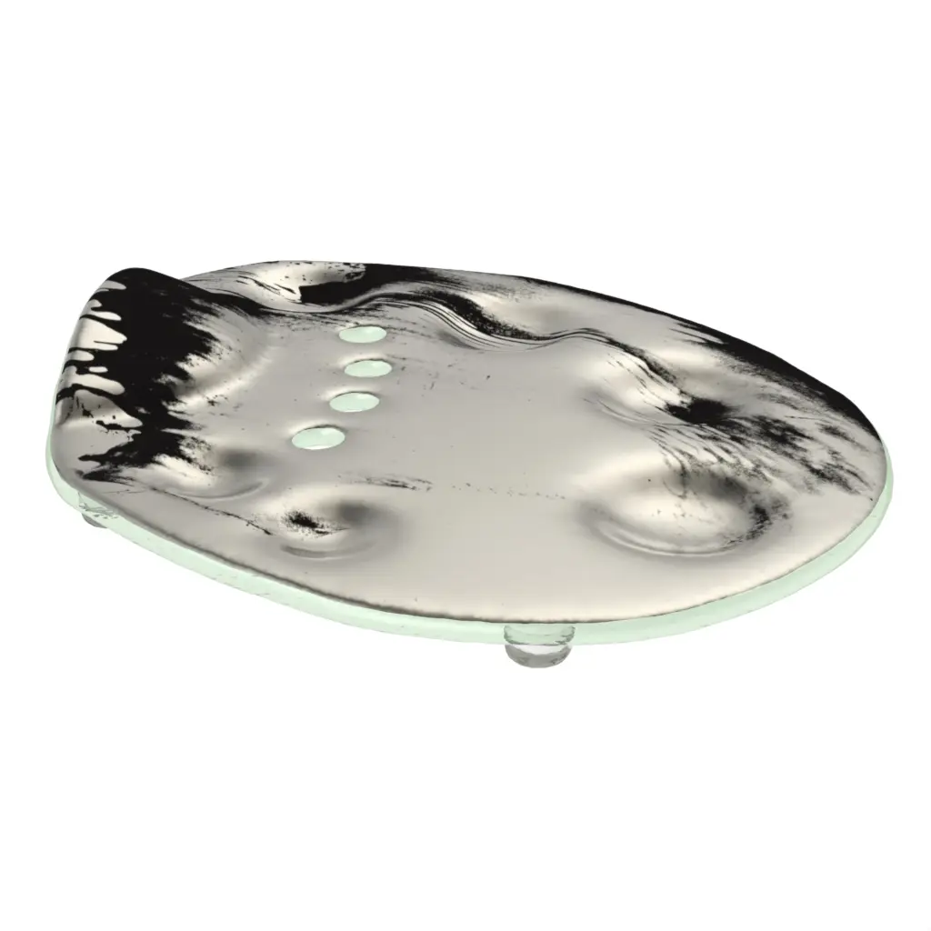 Caviar Tray in Platinum Silver - Specialty Dinnerware - 3/4 View