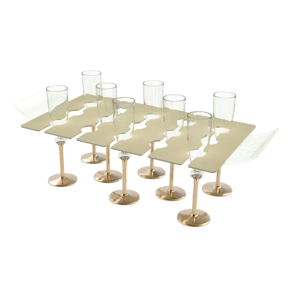 Champagne Flute Holder - Catering Serveware | MyGlassStudio - 3/4 View