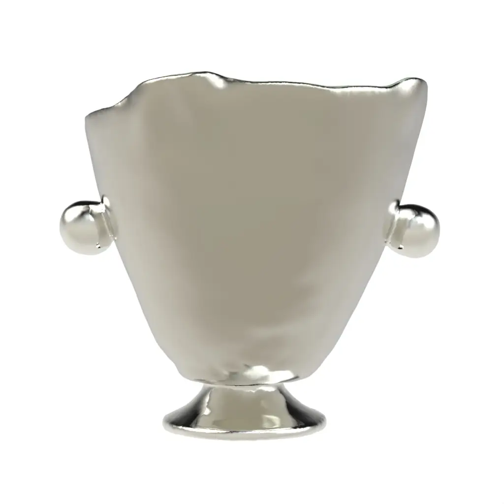 Champagne Ice Bucket in Platinum Silver - Bar Accessories - 3/4 View