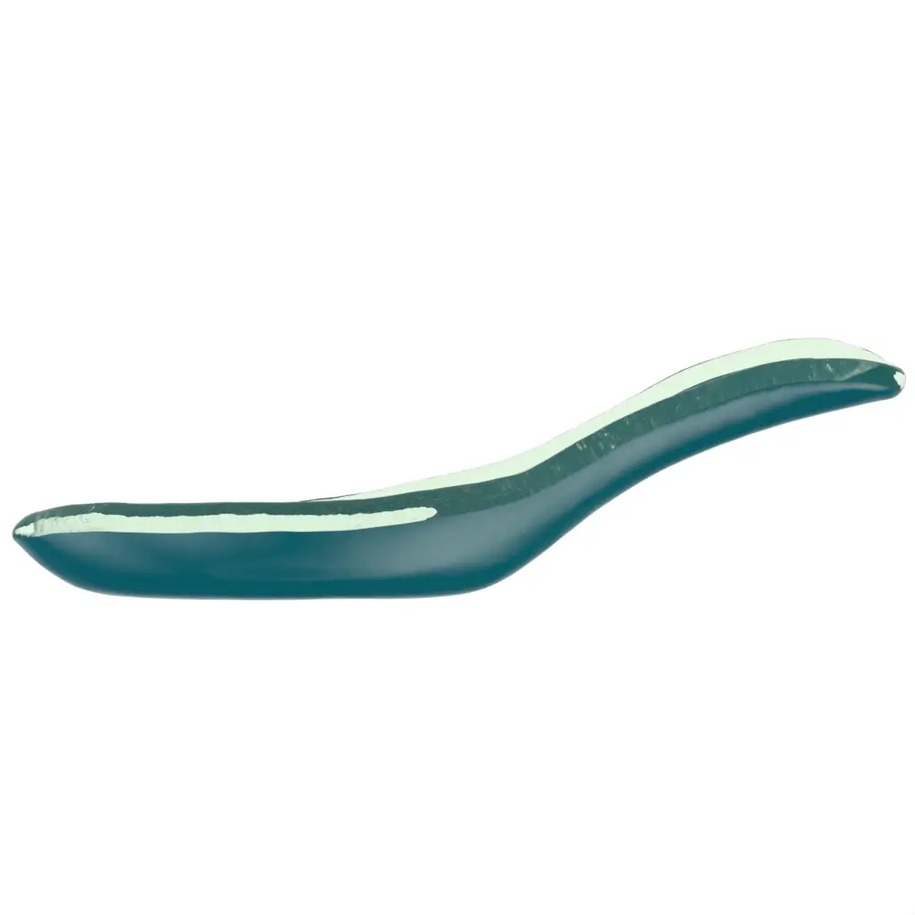 Chinese Spoon in Jungle Blue - Fine Dining Tableware - 3/4 View