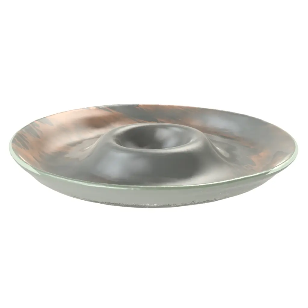Chip And Dip Bowl in Dark Silver Gray - Snacks Serveware - 3/4 View