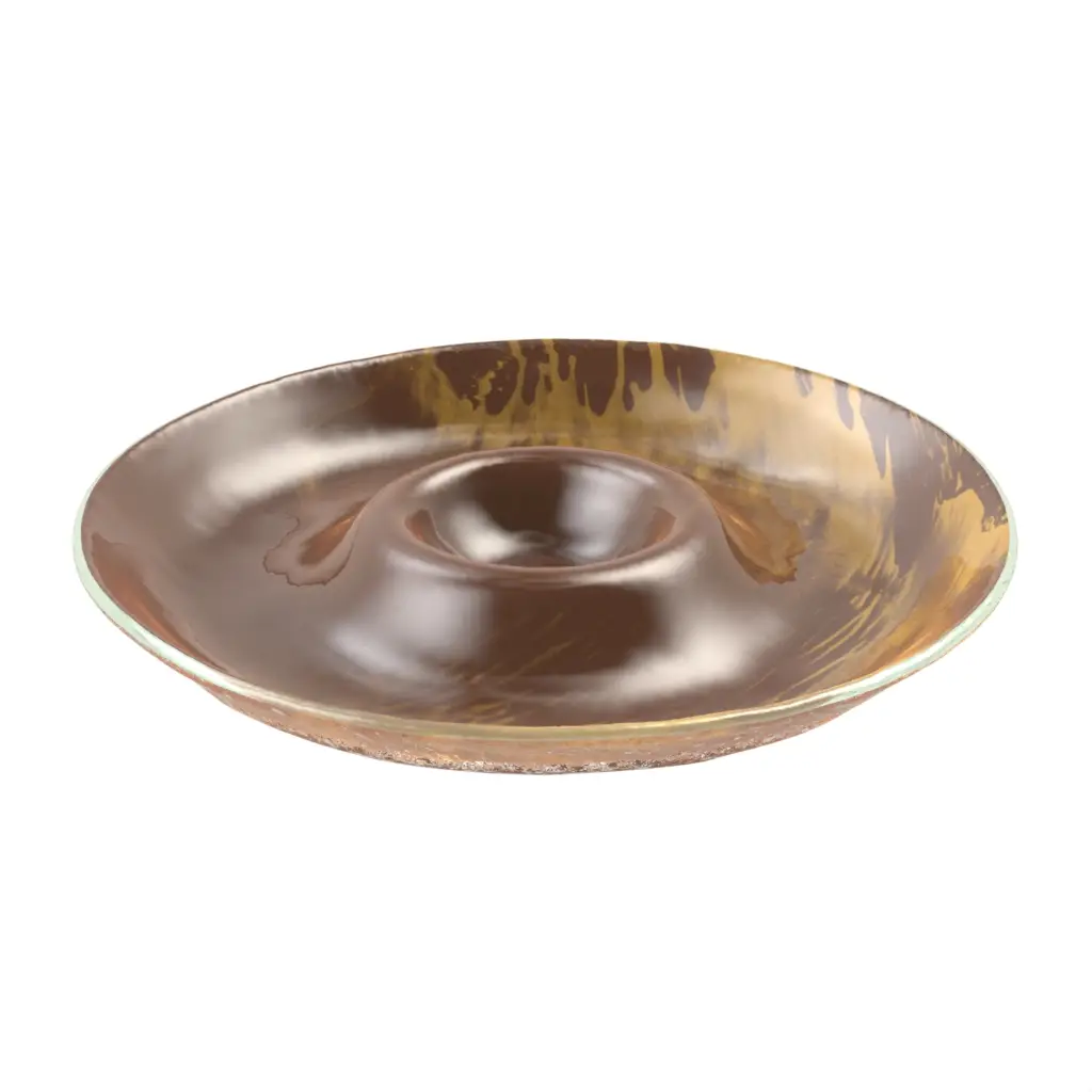 Chip And Dip Bowl in Tobacco Brown - Snacks Serveware - 3/4 View