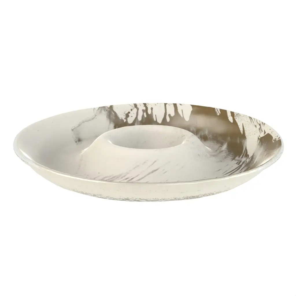 Chip And Dip Bowl in Birch White - Snacks Serveware - 3/4 View