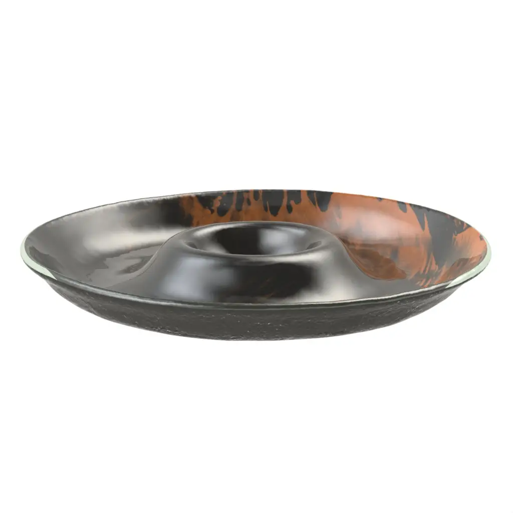 Chip And Dip Bowl in Dark Gray - Snacks Serveware - 3/4 View