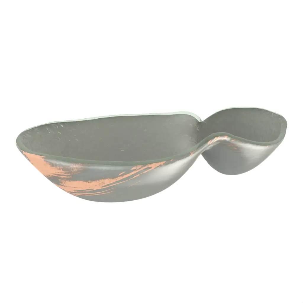 Chip And Dip Bowl in Dark Silver Gray - Snacks Serveware - 3/4 View