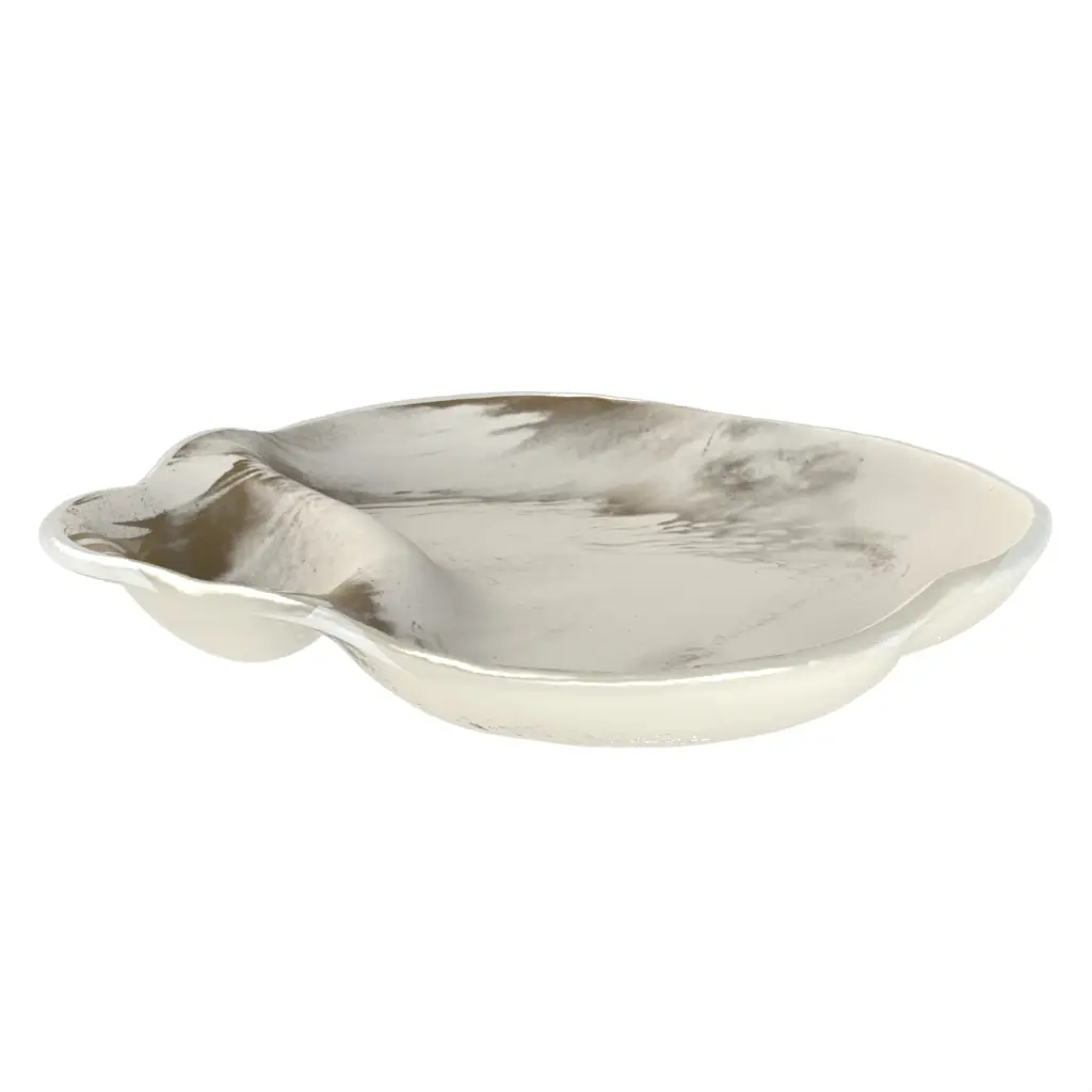 Chip And Dip Server in Olive Gray - Snacks Serveware - 3/4 View