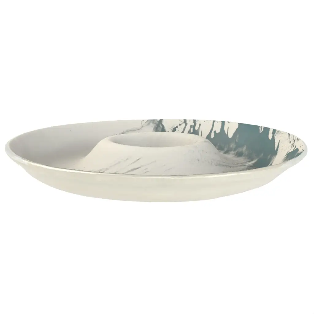 Chip And Dip Server in Birch White - Snacks Serveware - 3/4 View
