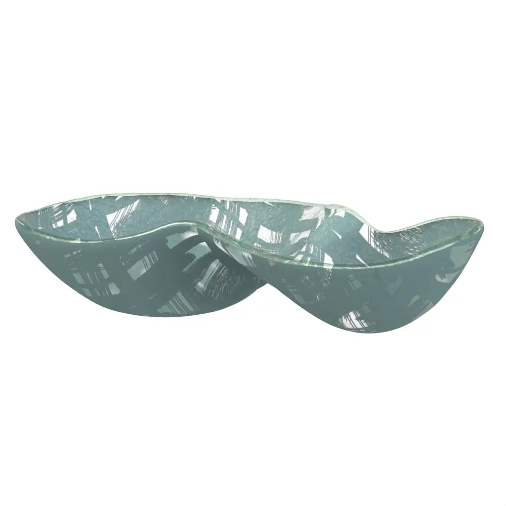 Chip And Dip Server in Teal - Snacks Serveware - 3/4 View