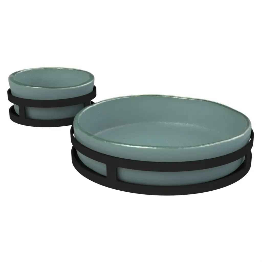 Chip And Dip Server in Teal - Snacks Serveware - 3/4 View