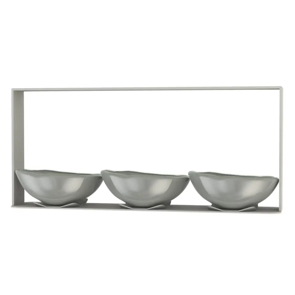 Chip And Dip Serving Set in Dark Silver Gray - Snacks Serveware - 3/4 View