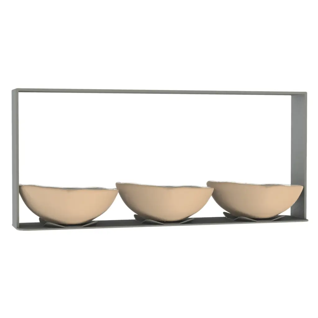 Chip And Dip Serving Set in Almond Beige - Snacks Serveware - 3/4 View