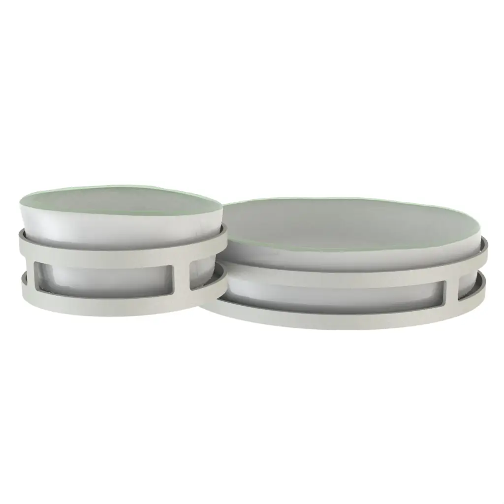 Chips And Dip Bowl in Light Silver Gray - Snacks Serveware - 3/4 View