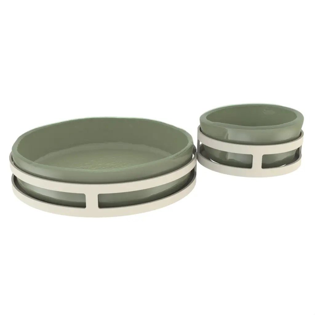 Chips And Dip Bowl in Mint Green - Snacks Serveware - 3/4 View