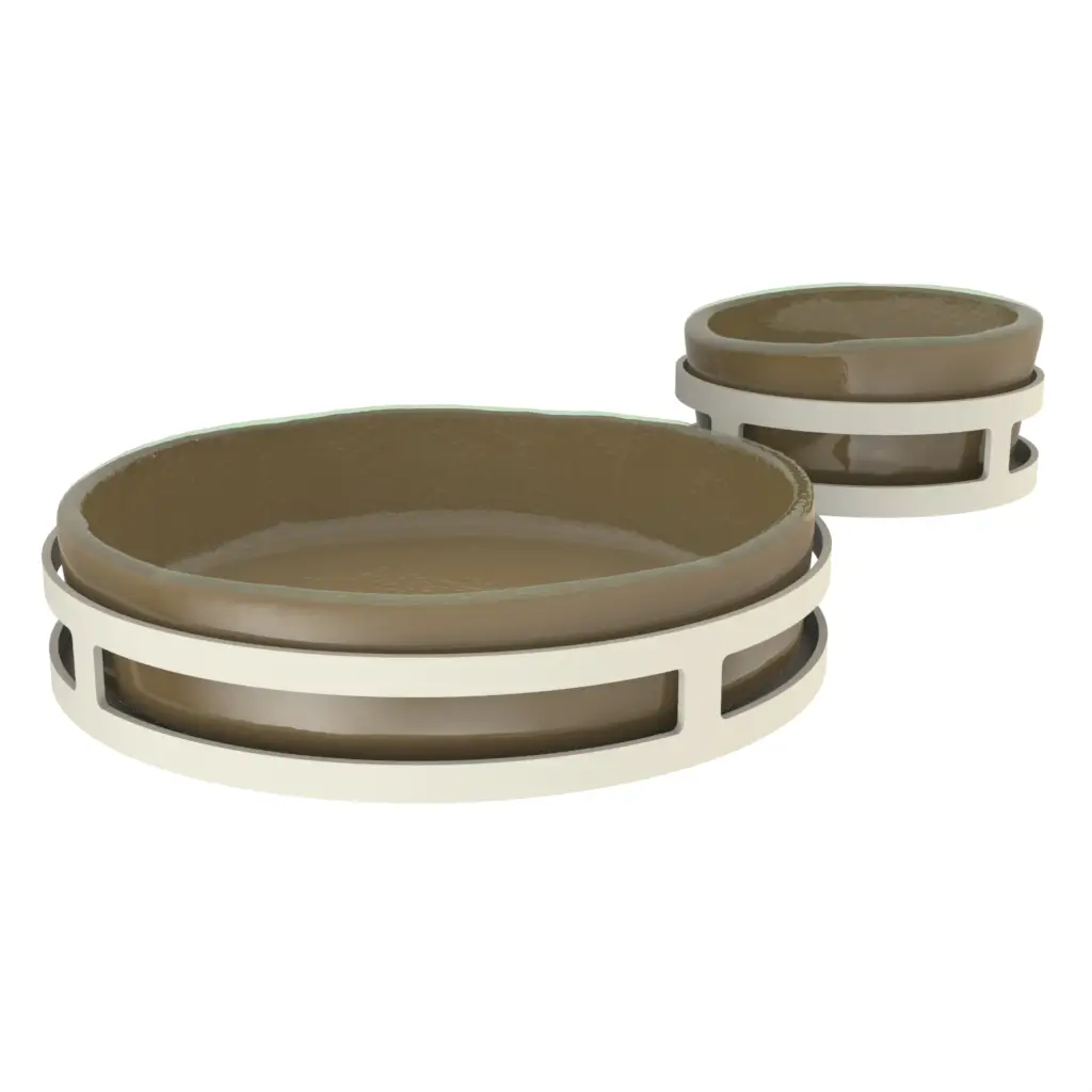 Chips And Dip Bowl in Olive Gray - Snacks Serveware - 3/4 View