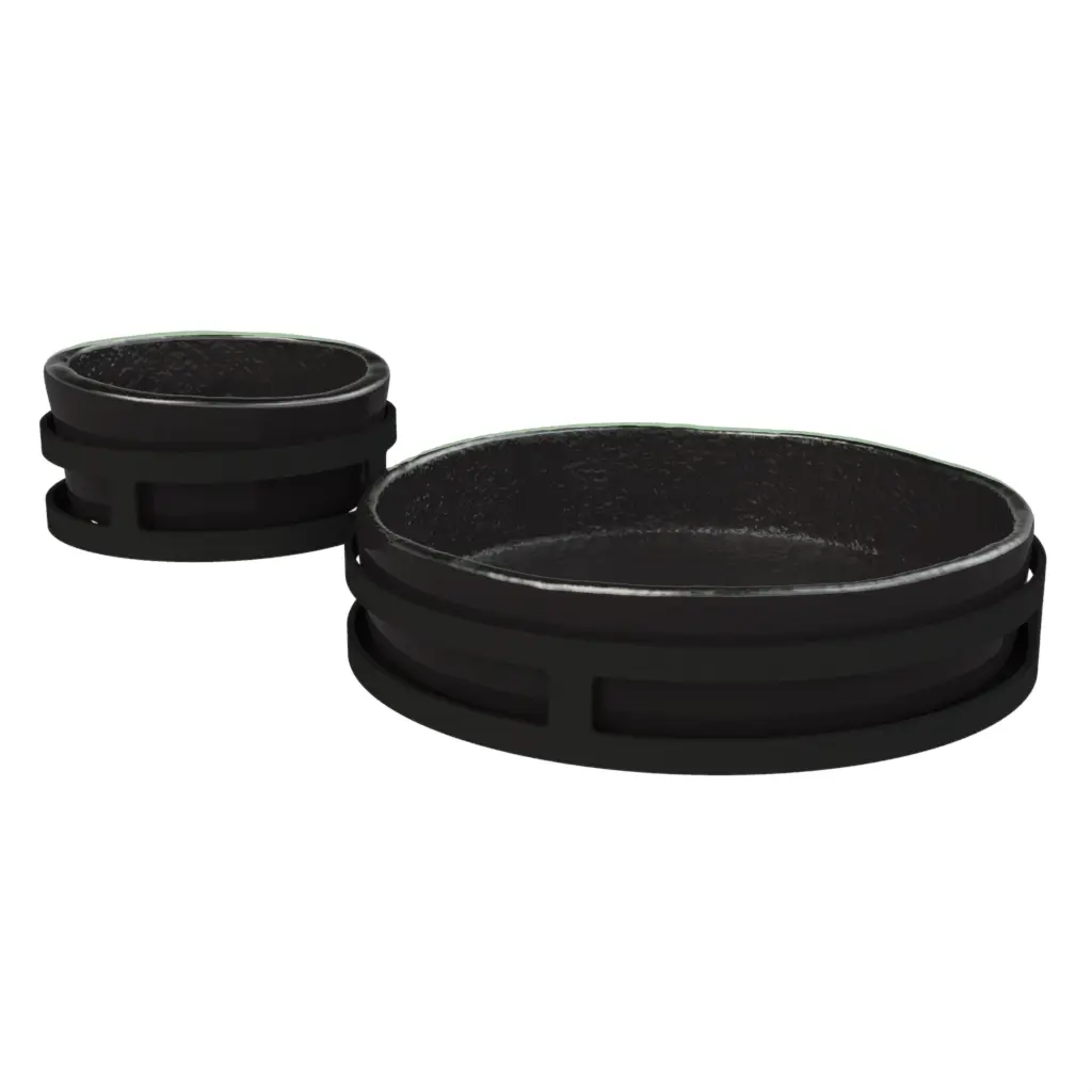 Chips And Dip Bowl in Black - Snacks Serveware - 3/4 View