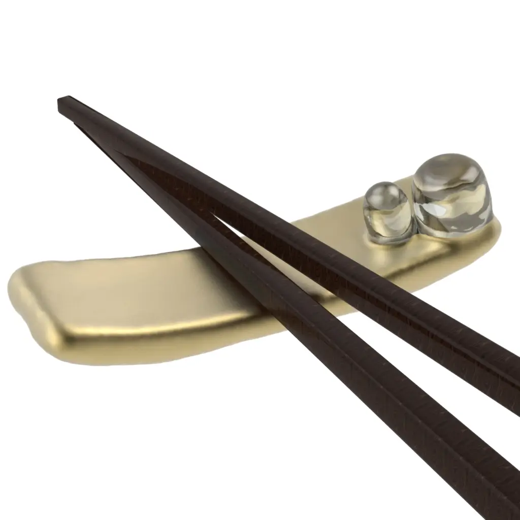 Chopstick Rest - Dining Table Setting | MyGlassStudio - 3/4 View
